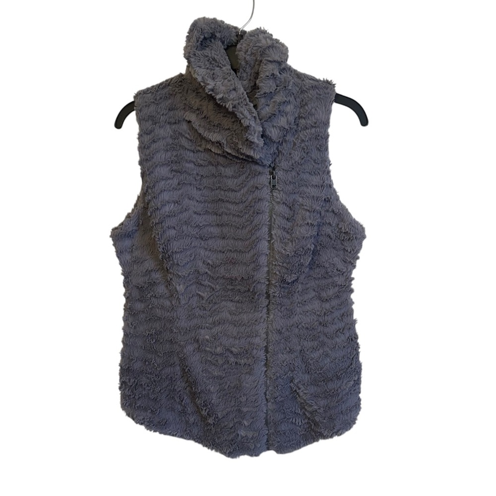 Patagonia Worn Wear W’s Pelage Vest Fuzzy Grey Zipper Sleeveless Vest Small